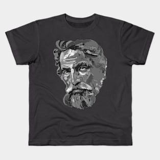 Zeus Black and White Portrait Kids T-Shirt